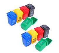 Kisangel 20 Pezzi Mini Cestini Spazzatura da Tavolo con Coperchio Modelli Miniatura per Casa delle Bambole Desktop Ufficio e Camera Contenitori Colorati per Educazione al Riciclo