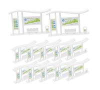 Kisangel 20 Pezzi Miniatura Stazione Autobus Paesaggistica in Plastica Bianca Realistica per Dollhouse Scenari Urbani e Fotografia con Dimensioni Compatte e Materiale Resistente