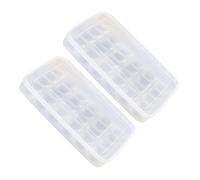 Kisangel 2pezzi Contenitore per Uova in Plastica Riutilizzabile con Coperchio di Contenitori Impilabili Trasparenti per Frigorifero e Congelatore per Conservare Uova di Gallina