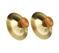 Kisangel 2pezzi Cymbali Dito Per Manico Legno Strumento Musicale Percussivo Per Educazione Musicale e Gioco Interattivo Con Genitori