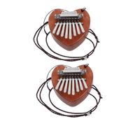 Kisangel 2pezzi Kalimba Mini in Legno con Toni e Design Cuore Strumento Musicale Portatile per Principianti e Viaggi