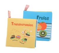 Kisangel 2pezzi Libro Di Stoffa Per Ragazzo Giocattolo Da Bagno Educativo Illustrazioni Vivaci Di Veicoli e Frutta Realizzato in Materiale Resistente Masticare
