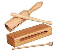 Kisangel 2sets Strumenti Percussivi Legno Strumenti Didattici Facili Da Usare Per Novizi Inclusi Blocchi Ritmici e Tubo Sonoro Per Famiglie e Attività Ricreative