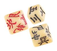 Kisangel 3 Pezzi Dadi Divinatori i Ching Di Dadi Cinesi Multifaccia Simboli Divinatori Forniture Divinatorie Per Giochi Di Fortuna