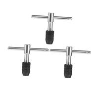 Kisangel 3 pezzi Giramaschi T Regolabili Chiavi Cricchetto per Maschi Filettatura Utensili Manuali Resistenti per Officina Riparazioni Bici e Montaggio Mobili