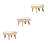 Kisangel 3 Pezzi Vasi Legno Naturale Supporto per Piante da Forma Sgabello Espositore per e Piante da Balcone per Cactus e Ficus