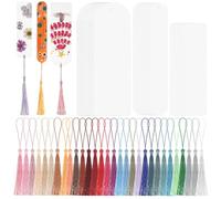 Kisangel 30 Set Set di Segnalibri in Acrilico Trasparente con Nappine Colorate, Resistenti alla Deformazione e Confortevoli al Tatto, 3 Forme Creative per Lettura e Decorazione