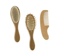 Kisangel 3pezzi Spazzole in Lana Per Ragazzo Ragazza Ragazza Con Pettine in Bambù Per Pulizia Del Bagnetto Proteggono Capelluto Delicato