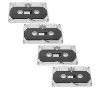 Kisangel 4 Cassette Vuote da 30 Minuti per Registrazione Audio, con Custodia Trasparente Rigida, Nastro a Basso Rumore, Cassette Vocali Portatili per Musica, Didattica e Feste Vintage