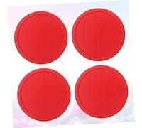 Kisangel 4 Pezzi Dischi per Air Hockey Rosso Accessori Ergonomici per Tavolo Mini Hockey Paddle di Ricambio per Gioco Sportivo Ragazzi e Ragazze per Partite Competitive e Divertimento in