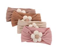 Kisangel 4 Pezzi Fasce per Capelli Neonata con Fiori Morbidi Fascia Elastico per Bambina e Ragazzo Ragazza Accessori Colorati Tessuto Delicato e Confortevole per Uso Quotidiano