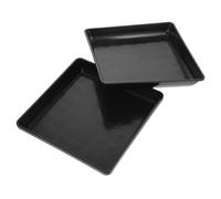 Kisangel 4 Pezzi Garden Pot Bottom Support Rettangolare sottovasi per vasi di Piante Vaso Quadrato per Piante vasi per Piante con drenaggio Vassoio Inferiore Piatti per vasi di Fiori Nero