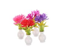 Kisangel 4 pezzi Mini Vasi con Fiori Artificiali per Casa delle Bambole Decorazione Miniatura Realistica in Resina e Plastica Accessori per Micro Paesaggi e Arredamento Dollhouse