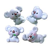 Kisangel 4 pezzi Miniature Koala Statue in Resina da Mini Sculture Koala per Micro Paesaggi Decorazioni Resistenti per Giardino Casa delle Bambole Torte e Auto