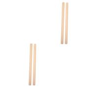 Kisangel 4 Pezzi Ritmici Legno Massiccio per Strumenti Percussione Educativi Sicuri e Leggeri Claves Color Rosso e Naturale per Apprendimento Musicale e Attività Gruppo