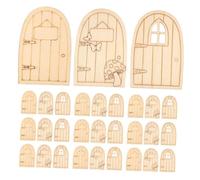 Kisangel 45 Miniature Wooden Fairy Doors For Garden And Tree Decorations Unpainted DIY Craft Kit For Dollhouses And Magical Outdoor Displays