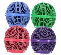 Kisangel 4pezzi Microfono Mesh Grill Metallico Sostitutivo Per Microfono Teste Sfera Resistenti e Facili Da Installare Accessori Per Podcast e Performance