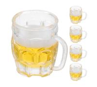 Kisangel 5 boccali da birra per casa delle bambole: mini boccali da birra fai da te, di simulazione, graziosi bicchieri in resina per decorazioni artigianali fai da te, accessori per micro paesaggi.