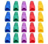 Kisangel 50 Pezzi Coperture per Connettori Cavo Ethernet in PVC Resistenti all'Usura per Cavi Cat5 Protezione Versatile per Gestione Cavi Rete Colore Casuale