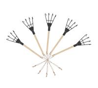 Kisangel 5pezzi Piccolo Rastrello da Giardino in Ferro Manico Mini Strumento Portatile per Diserbo e Scavare Terreno Rastrello a 4 Denti per Arieggiare le Piante e Curare le Radici