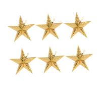 Kisangel 6 pezzi Lampade Origami Stella in Carta Spessa Decorazioni Interni e Pareti per Soggiorno Camera e Giardino Design Stella a Cinque Punte Brillante Oro
