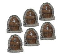 Kisangel 6 Pezzi Miniature Fairy House Doors in Resin Micro Garden Gate Decorations for Bonsai Terrarium Tree Trunk Compact Outdoor Fairy Accessories