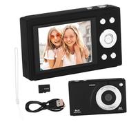 Kisangel 64gb Fotocamera Digitale Compatta con Zoom Memoria Interna da Design Retrò Nero per Viaggi e Scatti Semplici per Adolescenti e Principianti