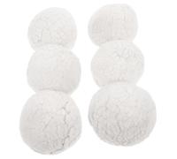 Kisangel 6pezzi Palline di Pompon Pelose Bianche Grandi da Materiali per Decorazioni Fai da Te di Natale e Accessori Artigianali per Pupazzi Progetti Invernali