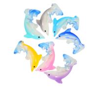 Kisangel 7 Pezzi Statuette Di Delfini in Miniatura Piccoli Animali in Resina Figure Di Delfini Decorazioni Da Giardino Per Bonsai Piante Succulente