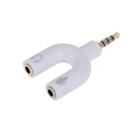 Kisangel Adattatore Audio 3.5mm Sdoppiatore a Forma di U Bianco in Plastica per Cuffie Connettore Jack Stereo, Chiarezza Audio e Condivisione Musica