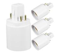 Kisangel Adattatore Per Portalampada G24q a E27 4 Pin, Presa Per Lampadina in Plastica Pbt Resistente Al Calore, Compatibile Lampade Led Per Casa, Ufficio e Negozio, Set Da 4 Pezzi