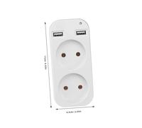 Kisangel Adattatore Presa Europeo Vie con Doppia Porta USB Convertitore Alimentazione Compatibile Sicuro e Compatto per Viaggi e Uso Quotidiano