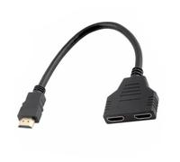 Kisangel Adattatore Video Splitter Interfaccia Multimediale Uscite Maschio Doppia Femmina per Duplicazione Segnale HD Compatibile con Monitor LCD LED Tv