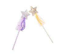Kisangel Bacchette Magiche a Forma di Stella 2 Pezzi, Bacchetta Fatata Angelica Luminosa e Feste Cosplay, Accessori per Travestimenti da Fata, Viola e Oro