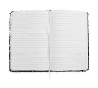 Kisangel Blocco Note con Design Sequin Unico, Taccuino Piccolo Nero in PVC, per Scrittura Creativa e Pianificazione Accademica
