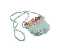 Kisangel Borsa Di Woven Per Bambina Con Design Floreale Per Estati Al Mare e Attività All Aperto Perfetta Per Vacanze e Occasioni Speciali Verde