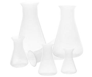 Kisangel Bottiglie Graduate a Bocca Larga per Laboratorio 6 Pezzi in Plastica PP Trasparente 50/100/500ml Forma Conica per Applicazioni Chimiche e Prove di Laboratorio