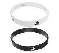 Kisangel Braccialetti Yin Yang e Braccialetto Stile Danza in Silicone Morbido, Set Da 2 Pezzi Antiscivolo, Stile Street Dance Hip Hop Per Coppie e Uso Sportivo Quotidiano