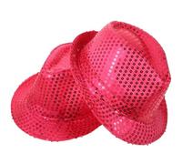 Kisangel Cappello Jazz Paillettes Oro 2 Pezzi in Satin Accessorio per Costume da Derby e Party per Adulti Donna Uomo