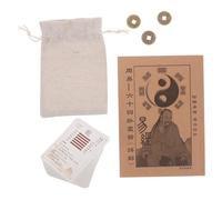 Kisangel Carte i Ching in Ottone Monete per Divinazione Esagramma Carte per Principianti Guida Feng Shui Oggetti da Collezione Decorativi