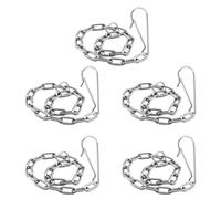 Kisangel Catena per Wc in Acciaio Inossidabile 5 Pezzi, Catena di Sollevamento della Maniglia del Water, Kit di Sostituzione per Valvola a Battente, Accessori per Riparazione e