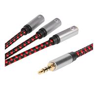 Kisangel Cavo Splitter Audio per Cuffie Connettore 3.5mm Rosso in Tpe e Lega, Compatibile per Iphone e Adattatore Jack Microfono Combo per Computer