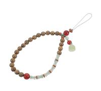 Kisangel Ciondolo Cordino Polso per Cellulare in Legno Verde Retro Braccialetto Antismarrimento Compatto per Telefono Accessorio Decorativo Unisex Elegante e Resistente