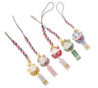 Kisangel Ciondolo Portafortuna Gatto della Fortuna in Ceramica Set da 5 Pezzi Cordino per Borse Cellulari e Accessori Decorazione a Sorpresa Colore