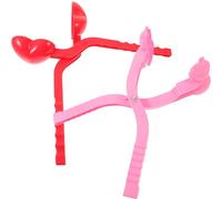 Kisangel Clip per Palline di Neve 2 Pezzi Giocattolo Invernale da Esterno in Plastica Colorata Clip a Forma di Cuore e Pupazzo Strumento per Creare Forme Rapide e Mani Colore Casuale