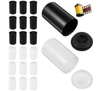 Kisangel Contenitori per Pellicole Tappo Set da 20 Pezzi, Custodia per Pellicola Fotografica in Plastica Pe Nera e Bianca, Contenitore per Rullini Portatile per Fotografia, Viaggi e