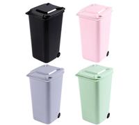 Kisangel Contenitori per Rifiuti da Scrivania in Plastica Set 4 Pezzi con Design a Conchiglia, Mini Contenitori per Carta da Straccia per la Casa e le Stanze Interni Colore Casuale