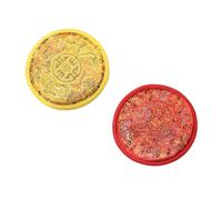 Kisangel Cuscino Per Ciotola Tibetana Fatto a Mano 2 Pezzi, Tappetino Decorativo Per Strumenti Rituali Buddisti, Protezione Antiscivolo Per Ciotola Sonora