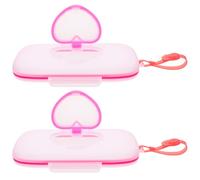 Kisangel Custodia Portatile per Salviette Umidificate Ragazzo Ragazza 2 Pezzi, Contenitore in Pp Pulsante a Pressione e Cinturino, per Viaggi e Uso All’aperto, Scatola Porta Salviette