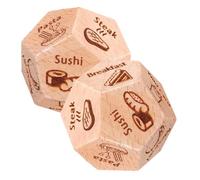 Kisangel Dadi Decisionali per la Cena in Legno 2 Pezzi Dadi Alimentari Tascabili per Scelta Pasto Gioco Creativo per Cene Amici e Viaggi